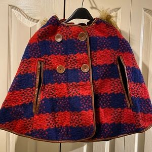 NWOT Red Plaid Poncho